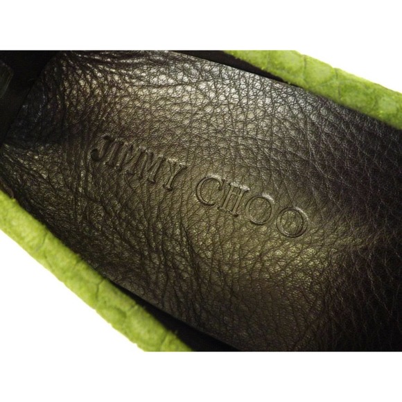 JIMMY CHOO BROGAN LIGHT OLIVE CROC PRINT SUEDE HANDCUFF DRIVING LOAFERS 39 6 main image 5